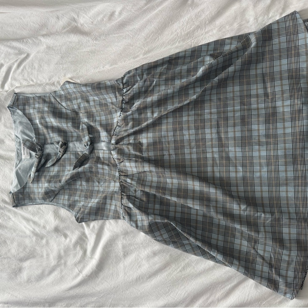 Peppermayo Checkered Dress in Blue and Black